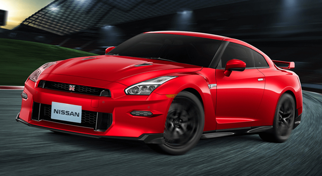 Parking Garage Nissan Gtr R Car That Has A Red Engine And Is